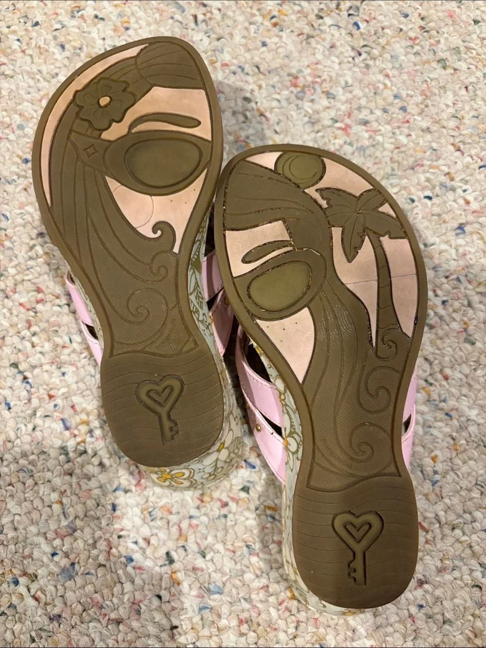 Girls' Pink Floral Slip-On Sandals